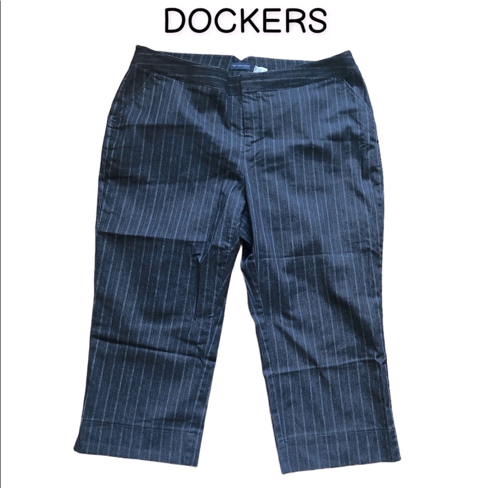 DOCKERS pinstriped cropped dress pants